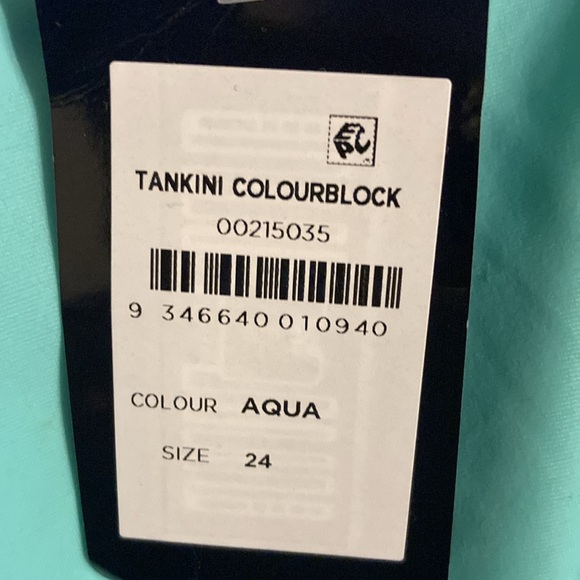 Avenue Tri-Tone Tankini Swim top - Aqua, Teal, Black - Picture 5 of 6